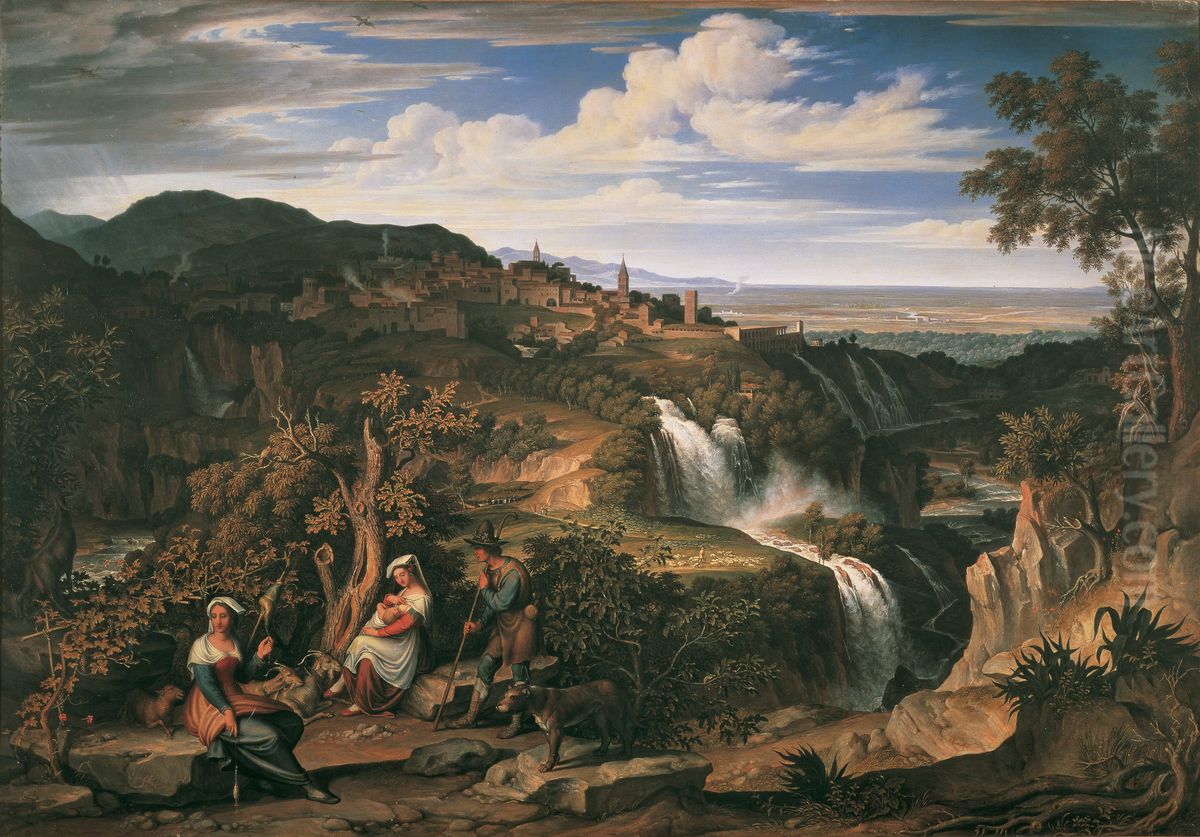 Die Wasserfalle von Tivoli bei Rom Oil Painting by Joseph Anton Koch