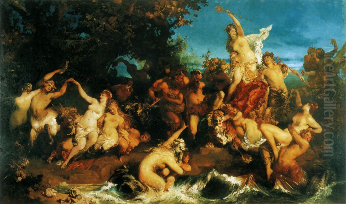 Bacchus and Ariadne Oil Painting by Hans Makart