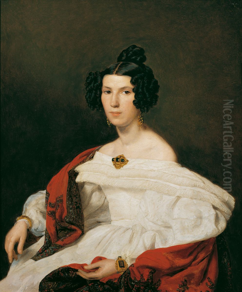 Die Frau des Hofbeamten Josef von Stadler Oil Painting by Ferdinand Georg Waldmuller