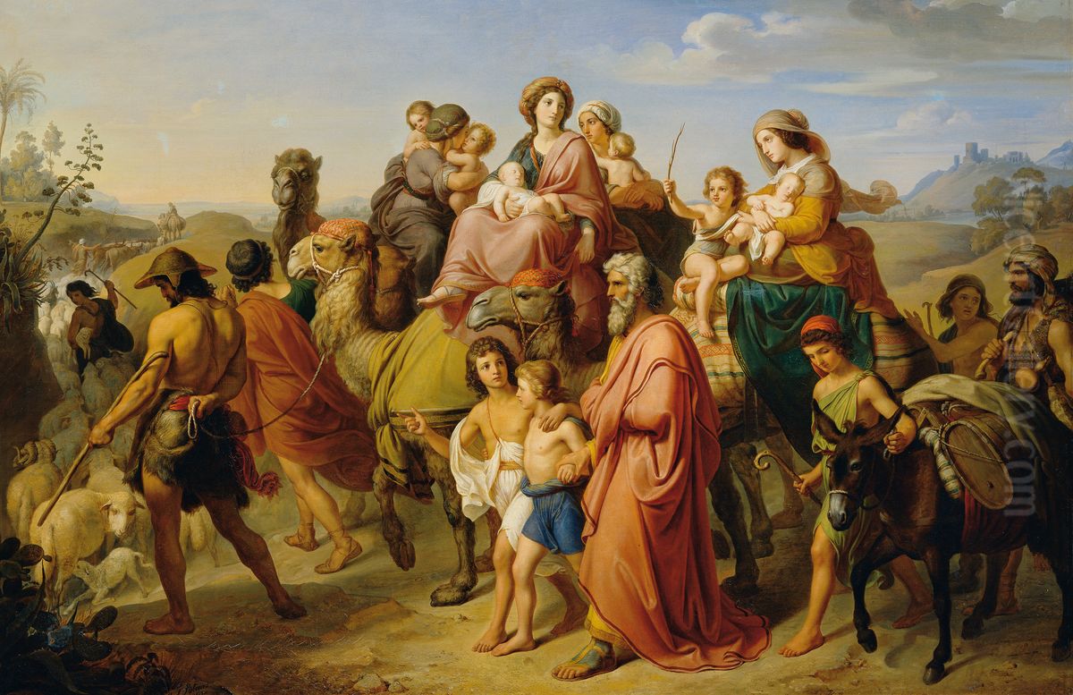 Die Heimkehr Jakobs Oil Painting by Karl von Blaas