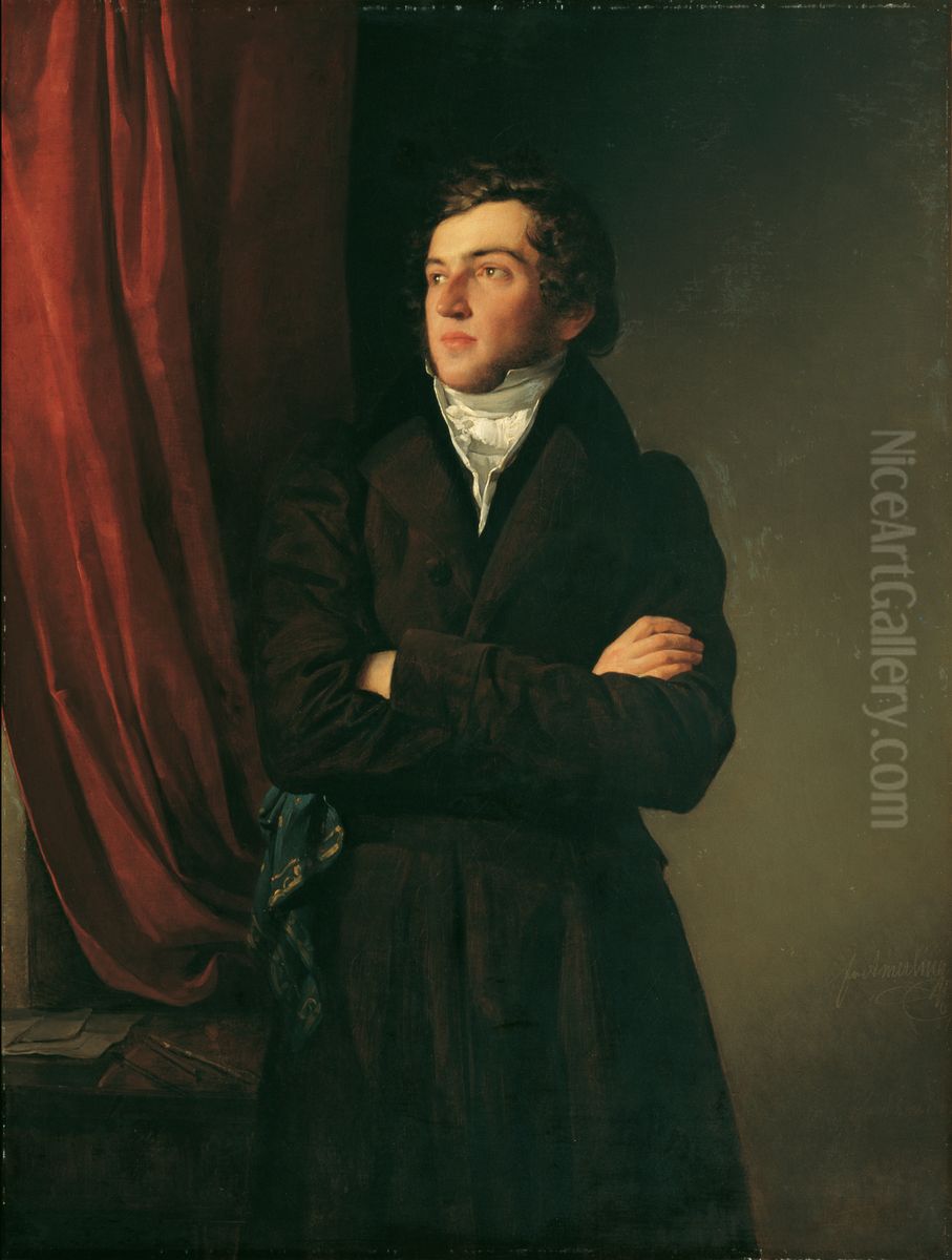 Der Maler Robert Theer Oil Painting by Friedrich von Amerling