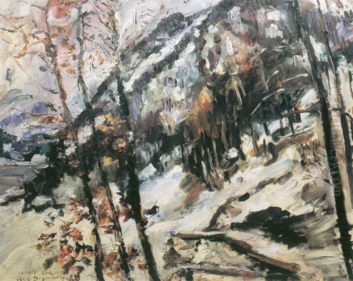 Walchensee mit Herzogstand im Schnee Oil Painting by Lovis (Franz Heinrich Louis) Corinth