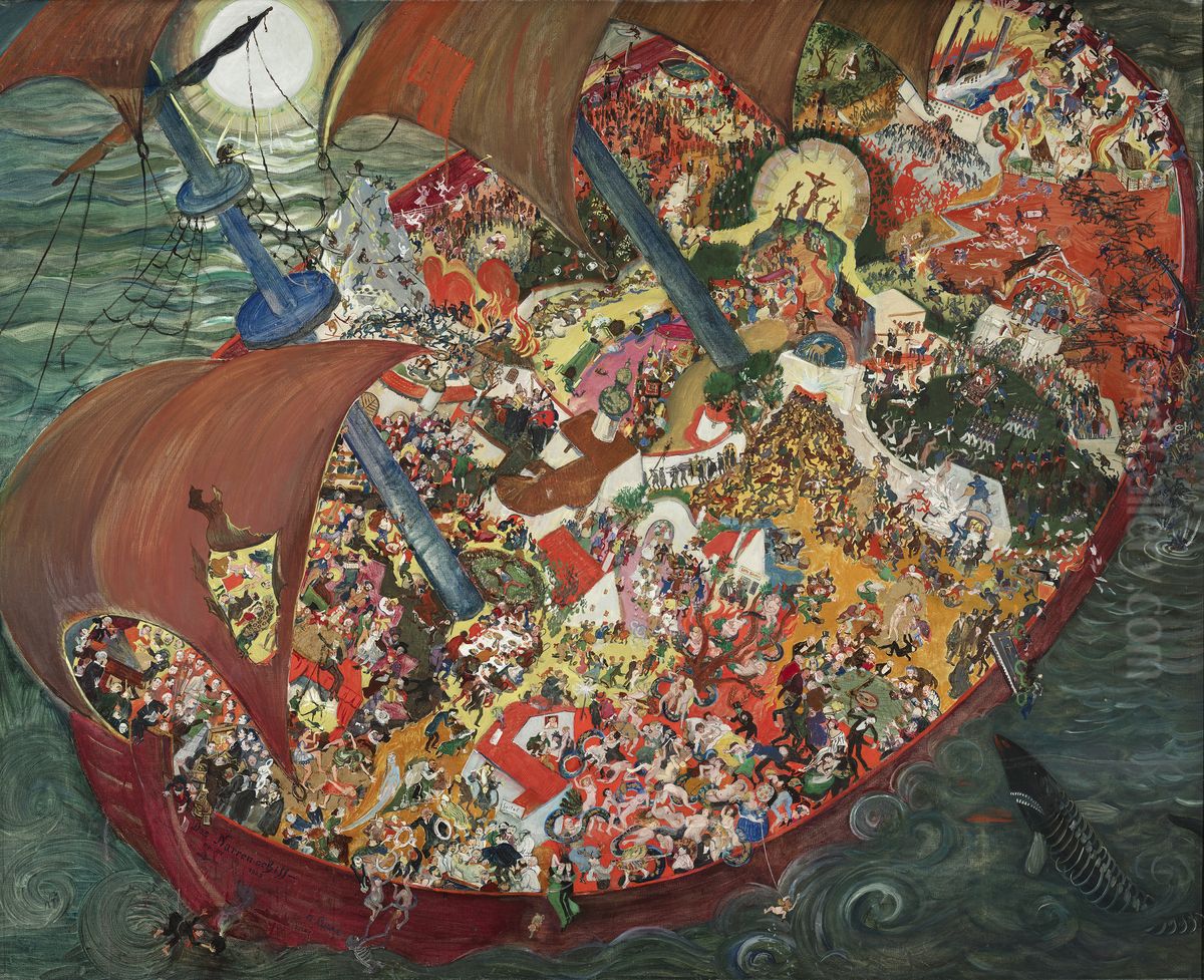 Das Narrenschiff Oil Painting by Oskar Laske