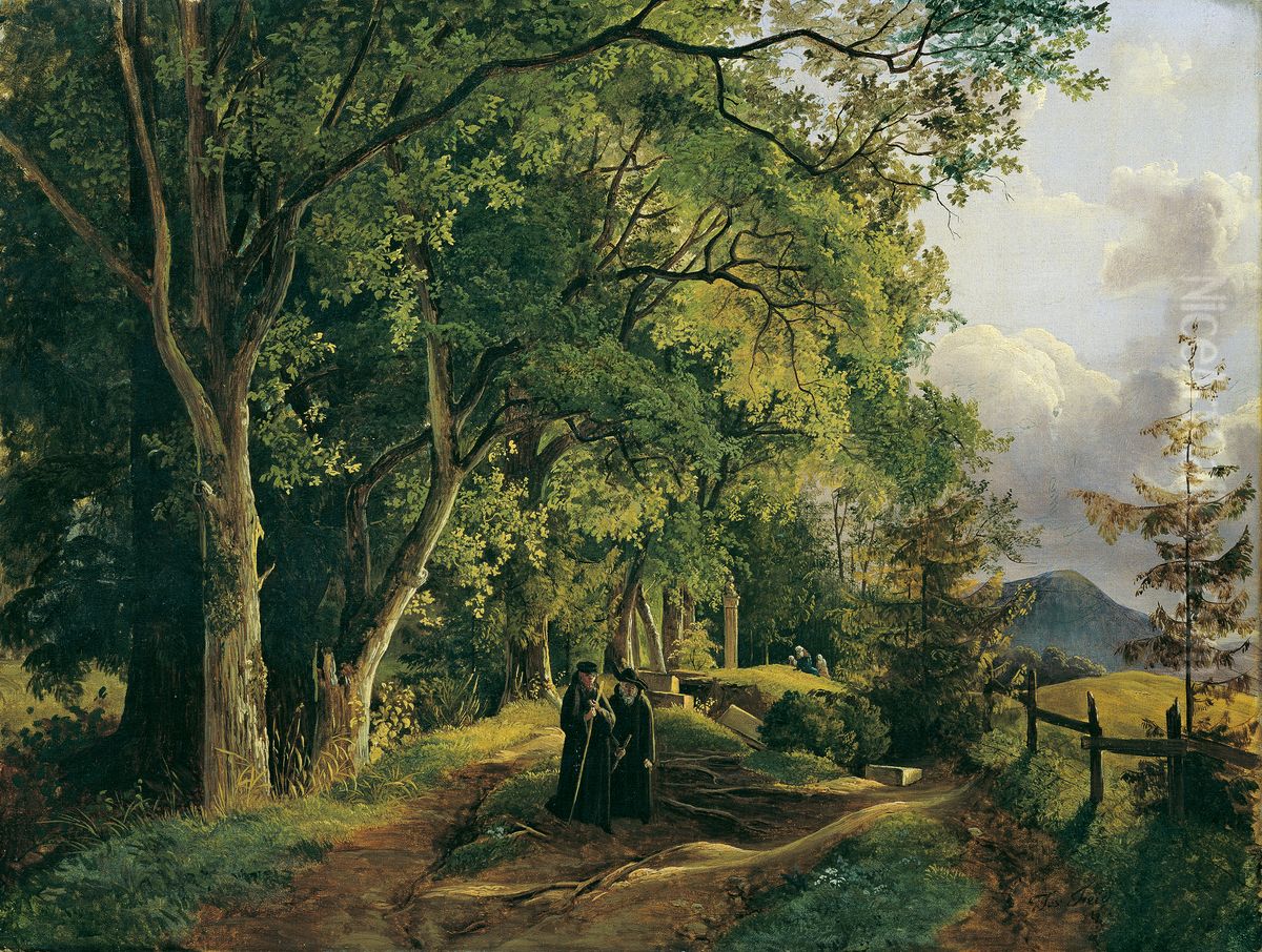 Path up the Mariahilfberg near Gutenstein Oil Painting by Josef Feid