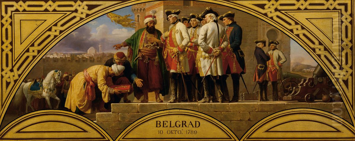 Die Ubergabe von Belgrad 1789 Oil Painting by Karl von Blaas