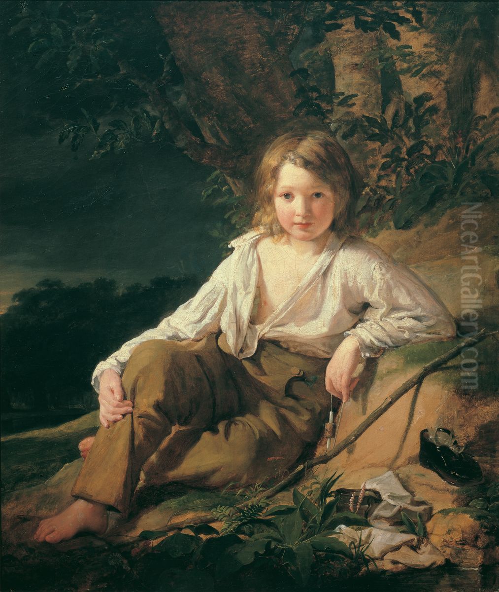 A fisher boy Oil Painting by Friedrich von Amerling