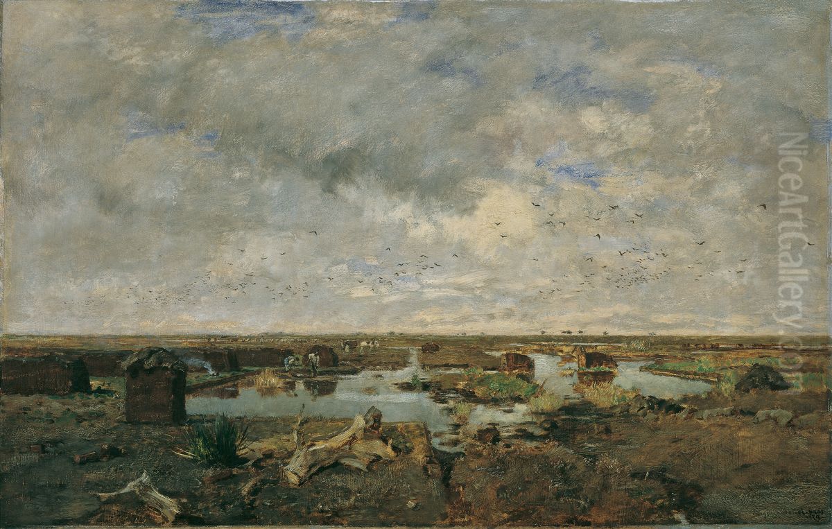 Grosse Moorlandschaft Oil Painting by Eugen Jettel