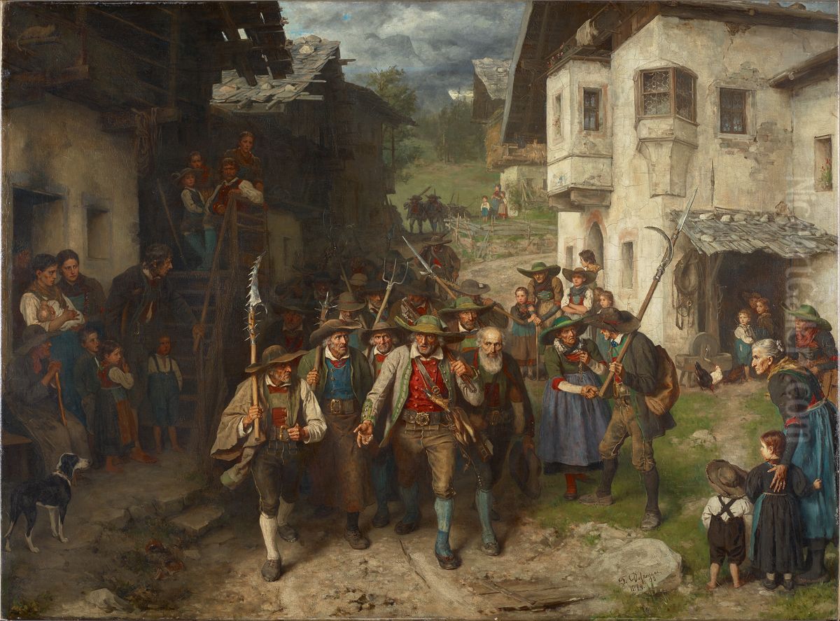 Das letzte Aufgebot Oil Painting by Franz Defregger