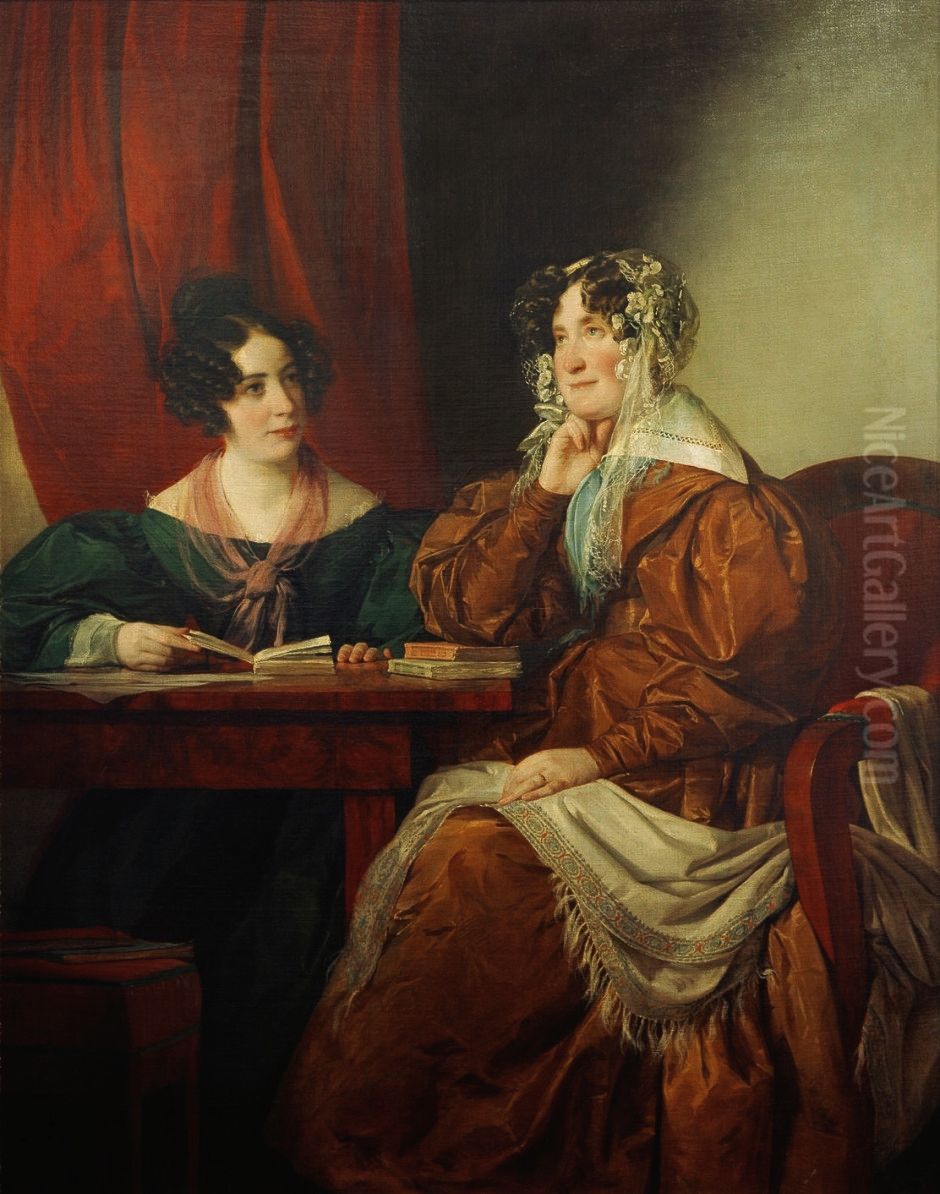 Henriette Baronin Pereira-Arnstein with her daughter Flora Oil Painting by Friedrich von Amerling