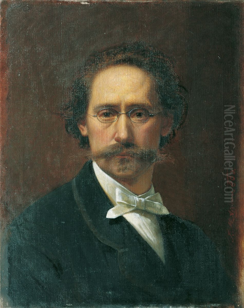 Selbstportrat Oil Painting by Joseph Matthaus Aigner