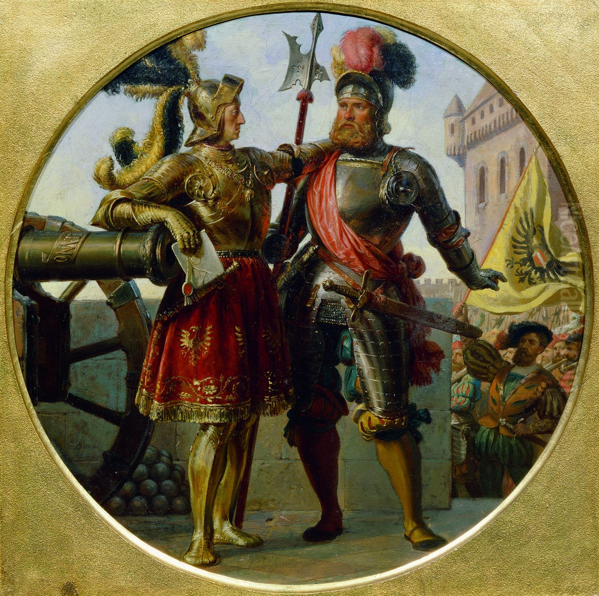 Kaiser Maximilian I. und Georg von Frundsberg Oil Painting by Karl von Blaas