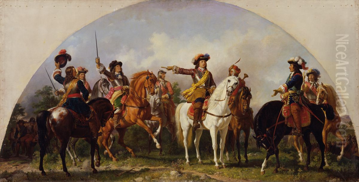 Die Schlacht bei St. Gotthard 1664 Oil Painting by Karl von Blaas