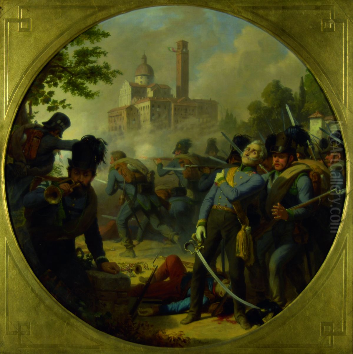 The capture of Vicenza in 1848 Oil Painting by Karl von Blaas