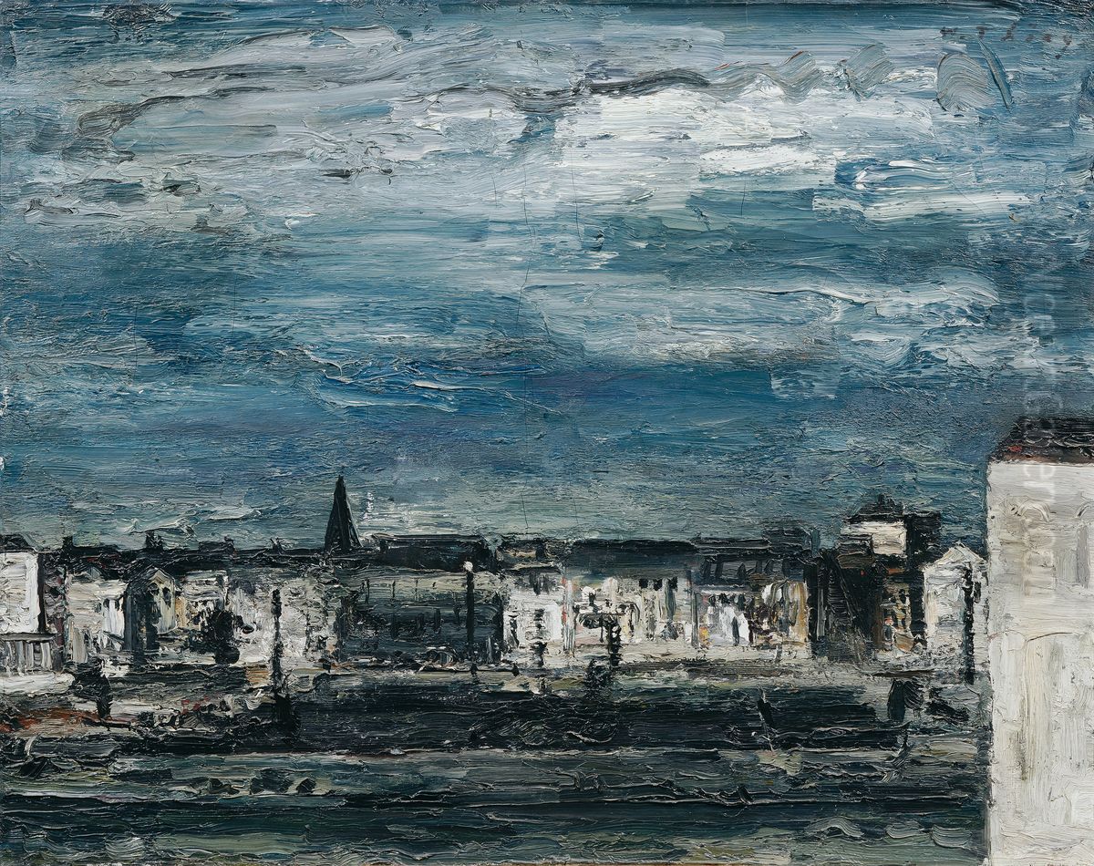 Mondnacht am Murufer in Graz Oil Painting by Wilhelm Thony