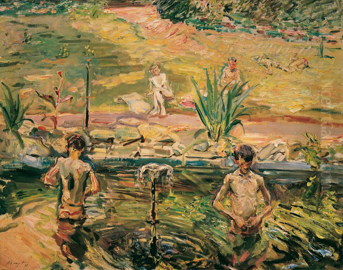 Badende Knaben Oil Painting by Max Slevogt