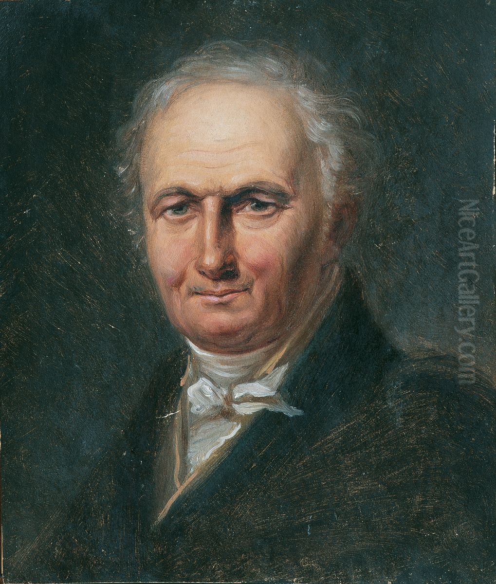 Herrenbildnis Oil Painting by Josef Lambert Denk