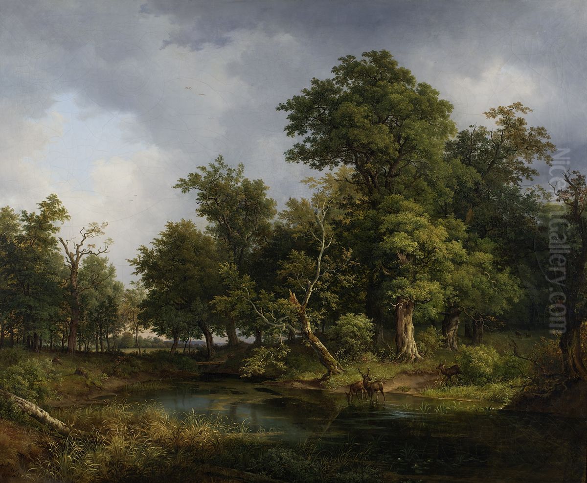 Waldlandschaft Oil Painting by Josef Feid