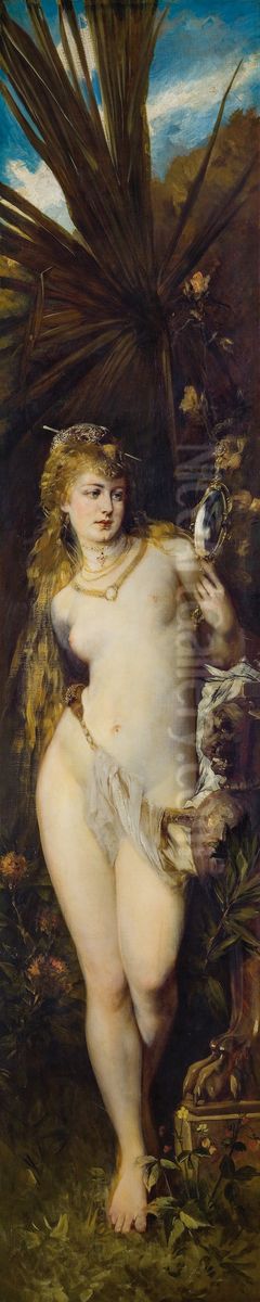 Die funf Sinne: Das Gesicht Oil Painting by Hans Makart