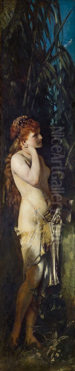 Die funf Sinne: Das Gehor Oil Painting by Hans Makart