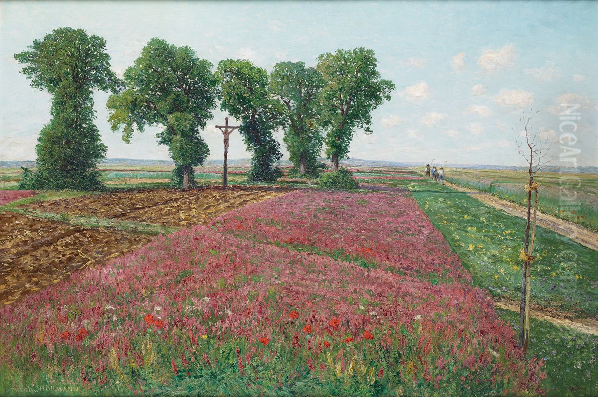 Das grosse Esparsettenfeld in Znaim IV Oil Painting by Theodor von Hormann