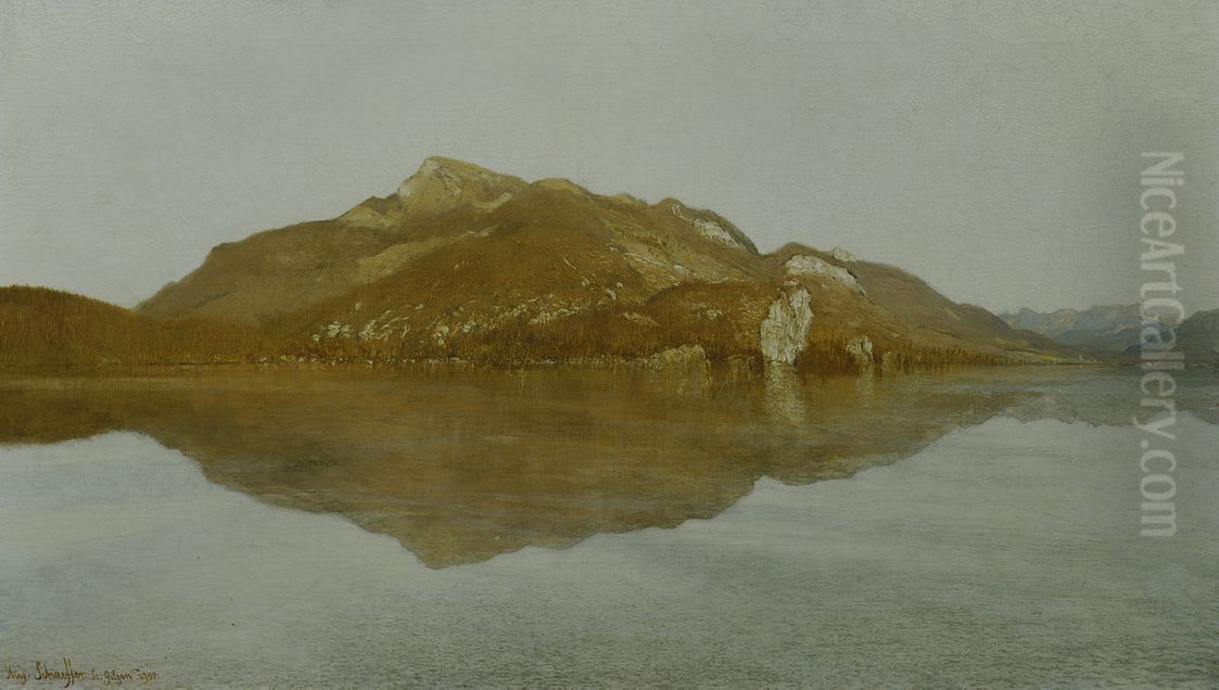 Sankt Gilgen Oil Painting by August Schaeffer von Wienwald