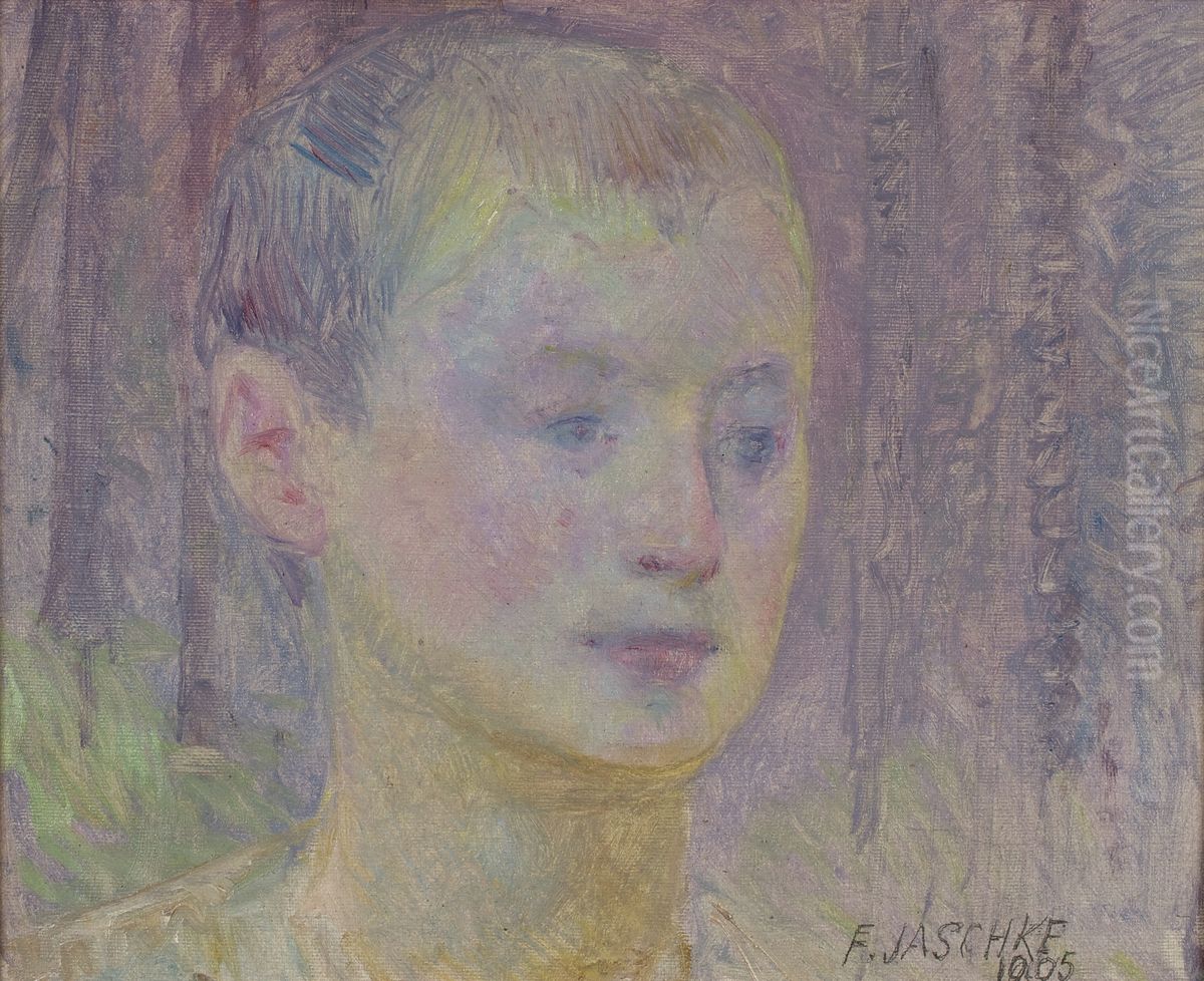 Franzerl, der Sohn des Kunstlers Oil Painting by Franz Jaschke