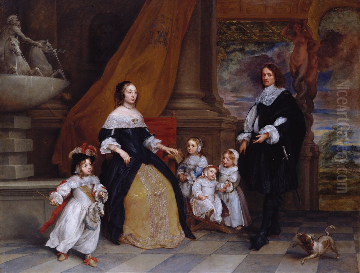 The Family of Jan-Baptista Anthoine Oil Painting by Gonzales Coques