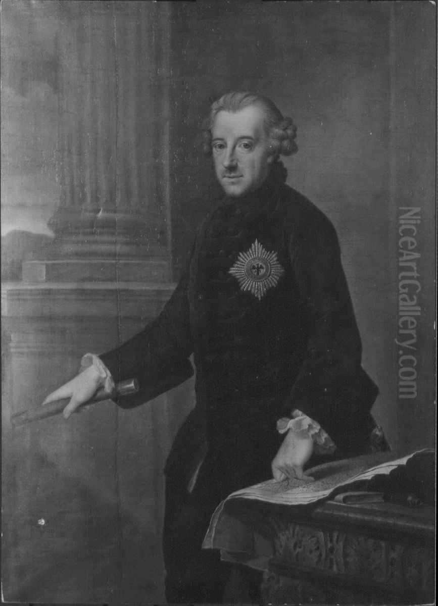 Frederick II, King of Prussia (1712-1786) Oil Painting by Johann Georg Ziesenis