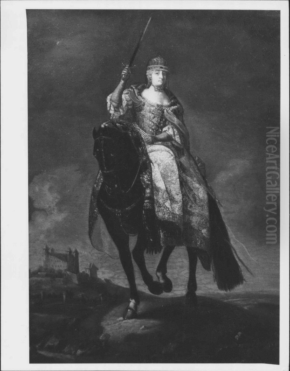 Maria Theresa, Empress of Austria and Queen of Hungary (1717-1780) Oil Painting by August Querfurt