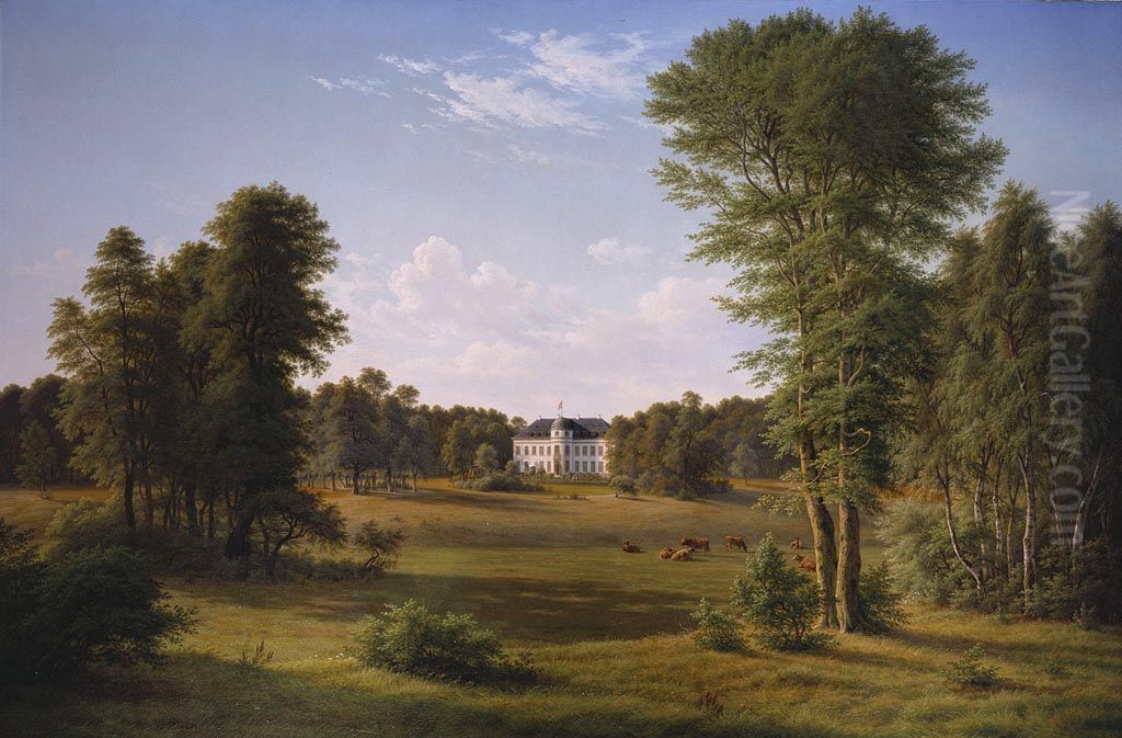 Bernstorff House and Park Oil Painting by F.C. Kiaerskou