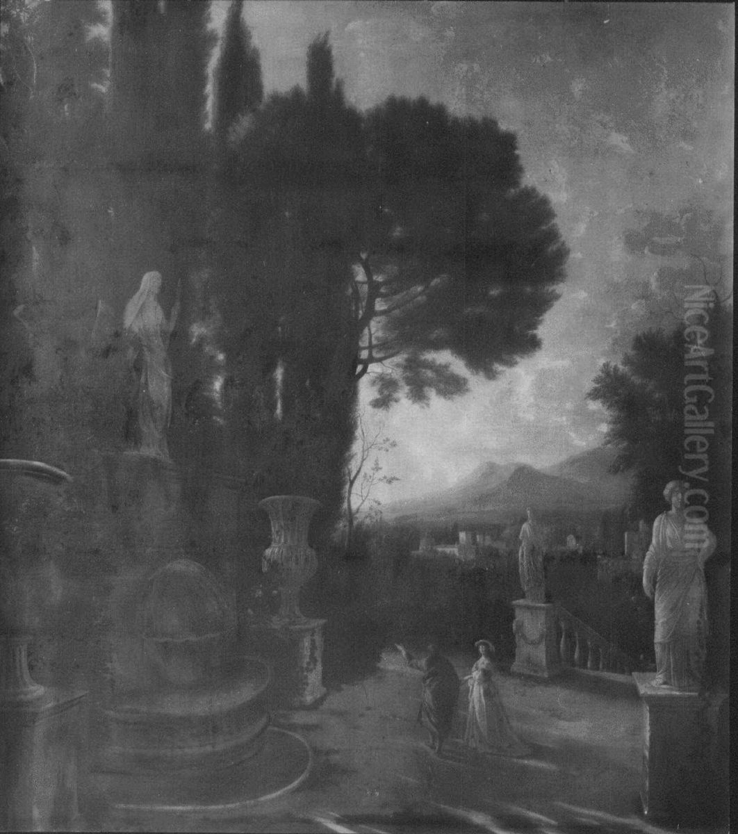 Landscape with Statues Oil Painting by Hendrick Danckerts