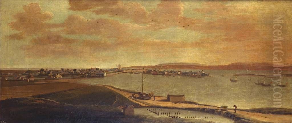 A View of Portsmouth Oil Painting by Hendrick Danckerts