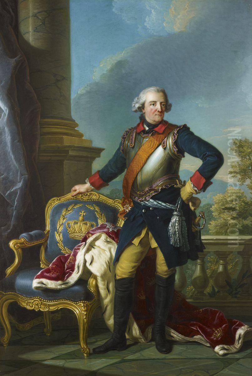Frederick II, King of Prussia (1712-86) Oil Painting by Charles-Amedee-Philippe van Loo