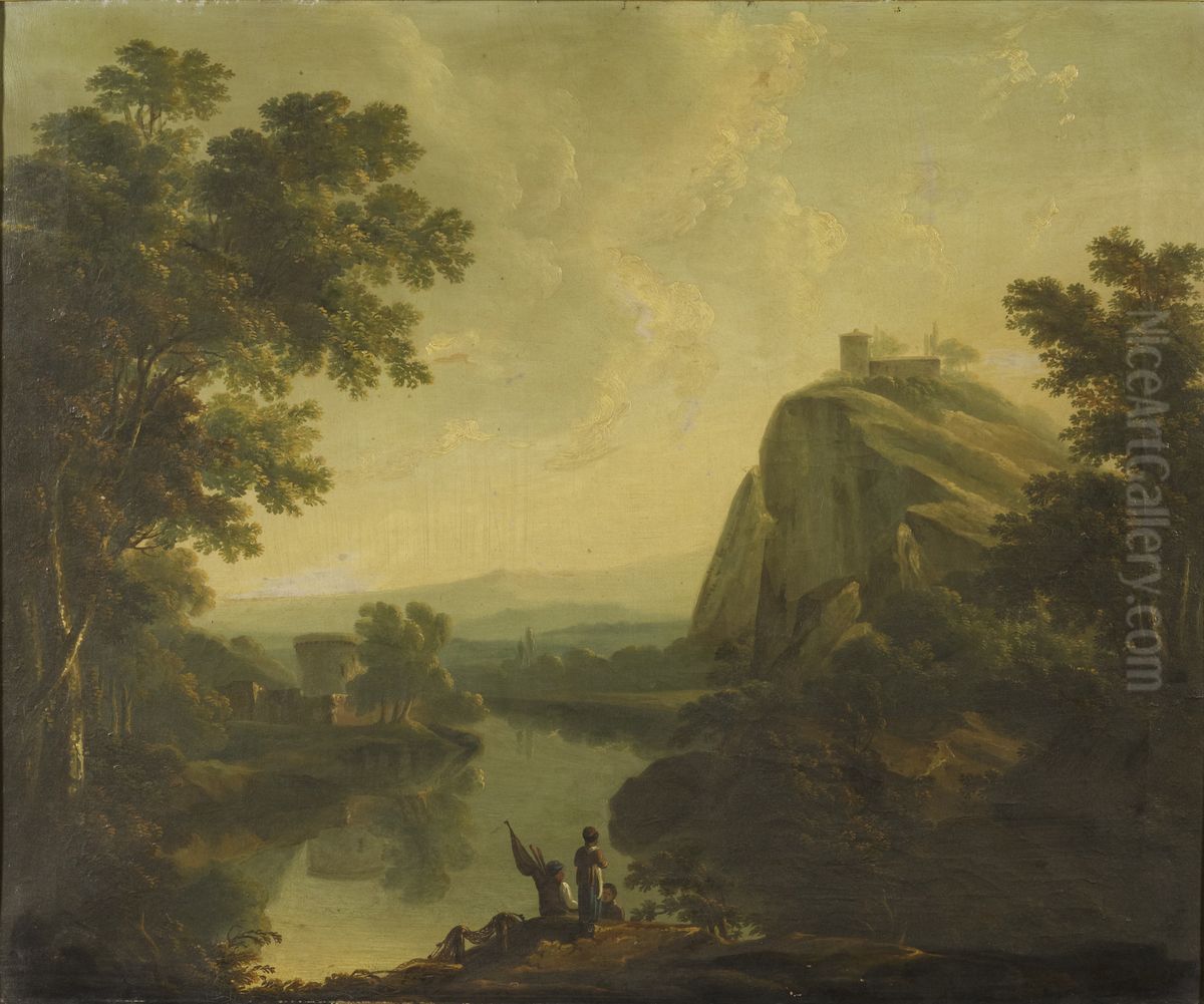 Classical Landscape with Figures Oil Painting by Olivia Serres