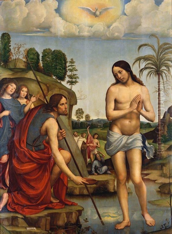 The Baptism of Christ Oil Painting by Francesco Francia
