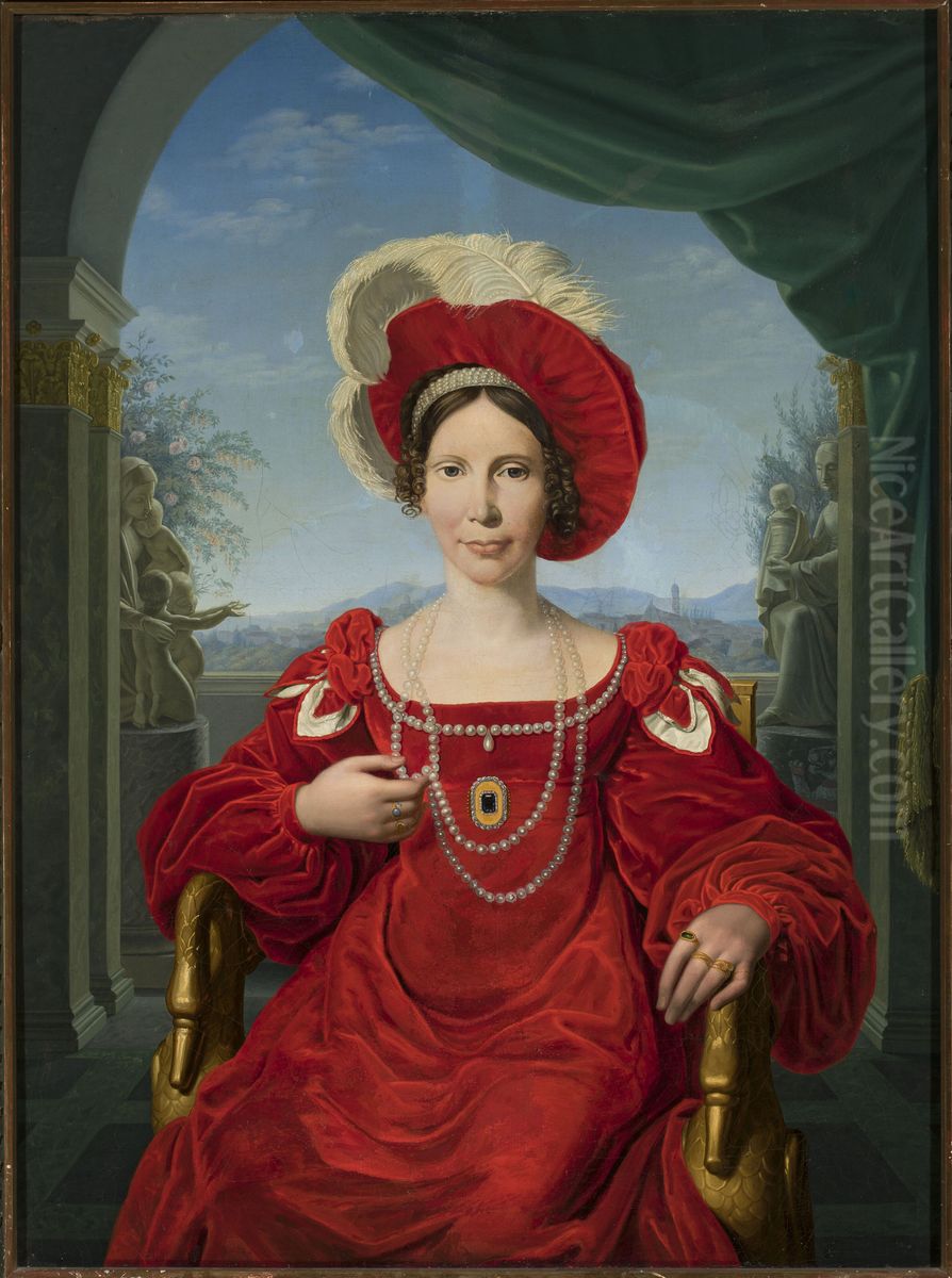 Portrait of Electress Auguste of Prussia. Oil Painting by Friedrich Bury