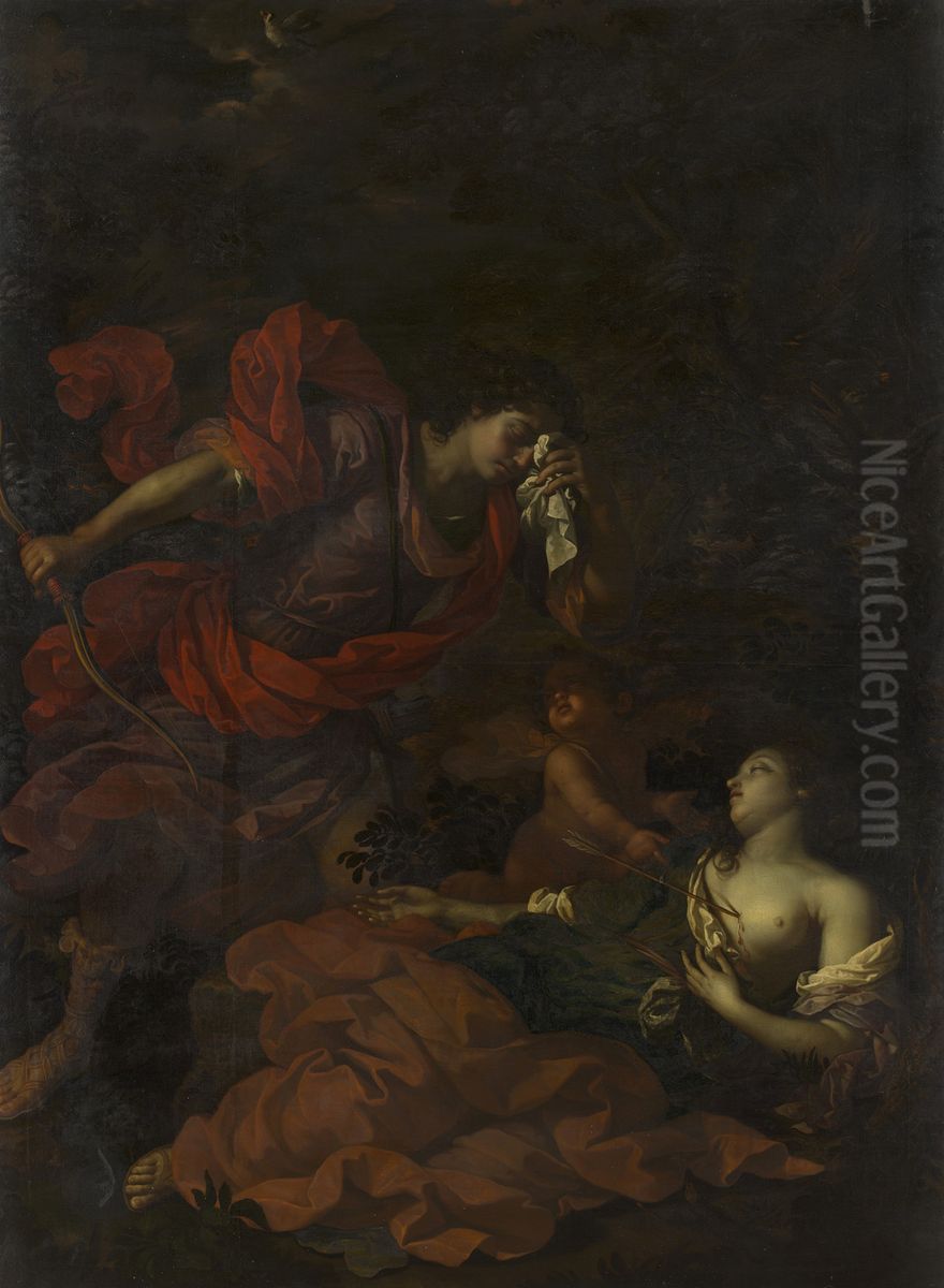Cephalus and the Dying Procris Oil Painting by Benedetto Gennari II