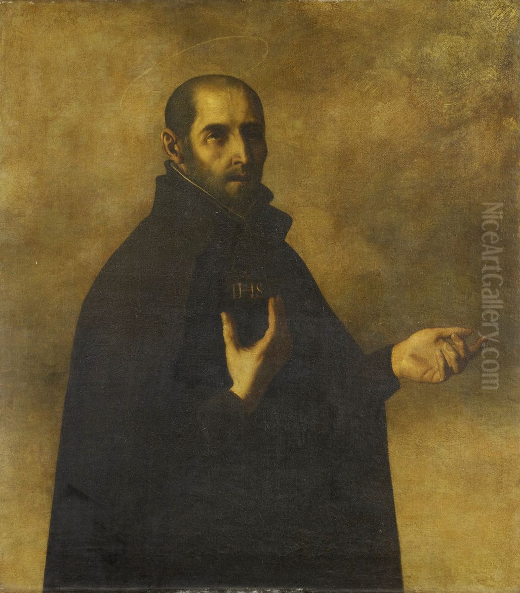 St Ignatius Loyola Oil Painting by Francisco de Zurbaranand workshop