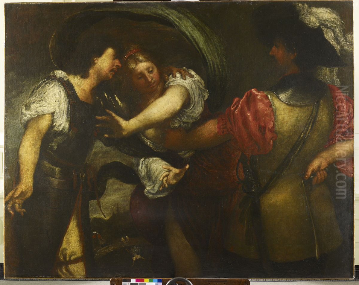 A Scene of Jealousy? Oil Painting by Girolamo Forabosco