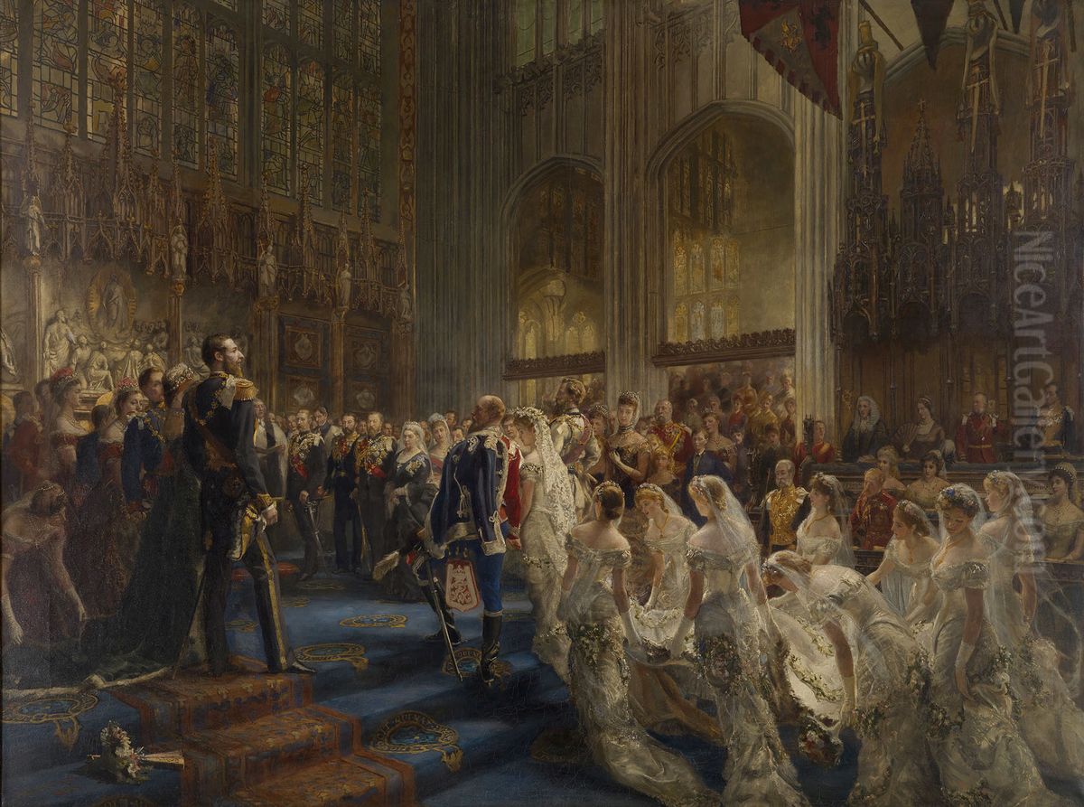 The Marriage of the Duke of Connaught, 13th March 1879 Oil Painting by Sydney Prior Hall