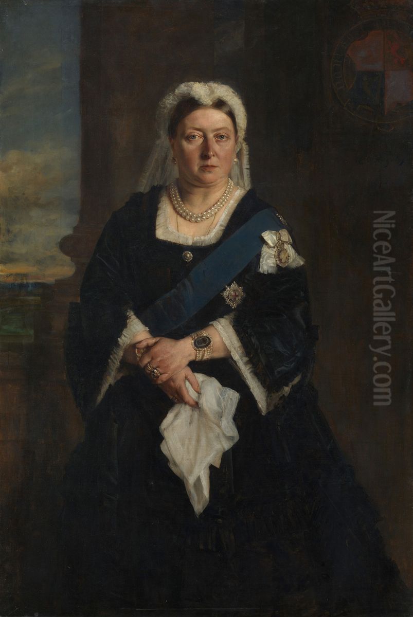 Queen Victoria (1819-1901) Oil Painting by Baron Heinrich von Angeli