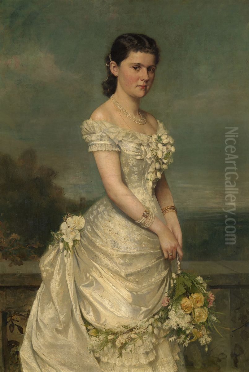 Princess Helen of Waldeck and Pyrmont (1861-1922), Duchess of Albany Oil Painting by Carl Rudolph Sohn