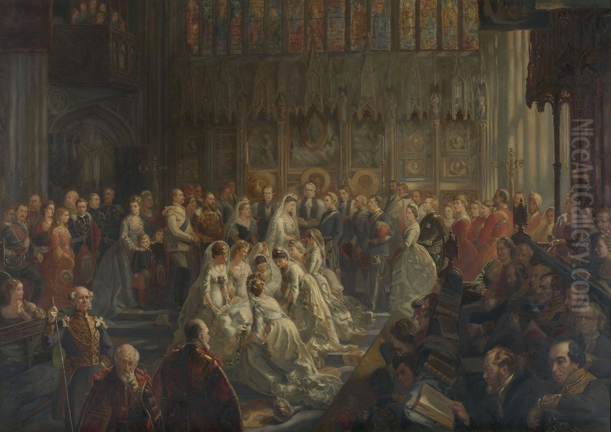 The Marriage of Princess Louise, 21 March 1871. Oil Painting by Sydney Prior Hall