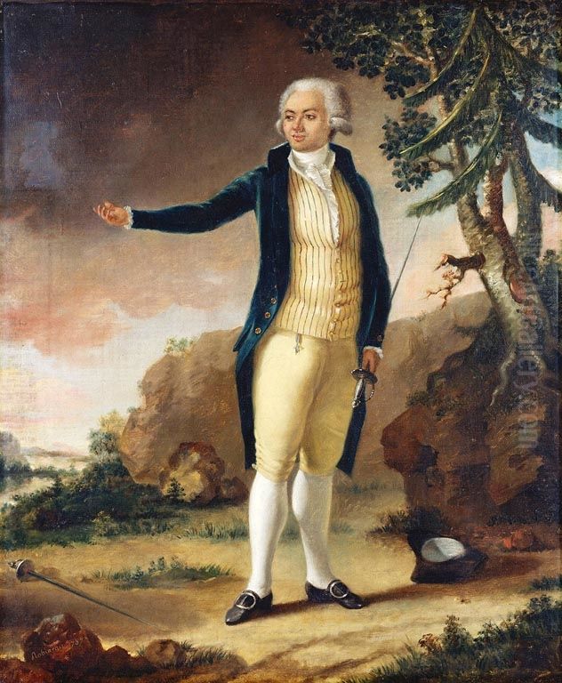 The Chevalier de Saint-George (1745-99) Oil Painting by Alexandre-Auguste Robineau