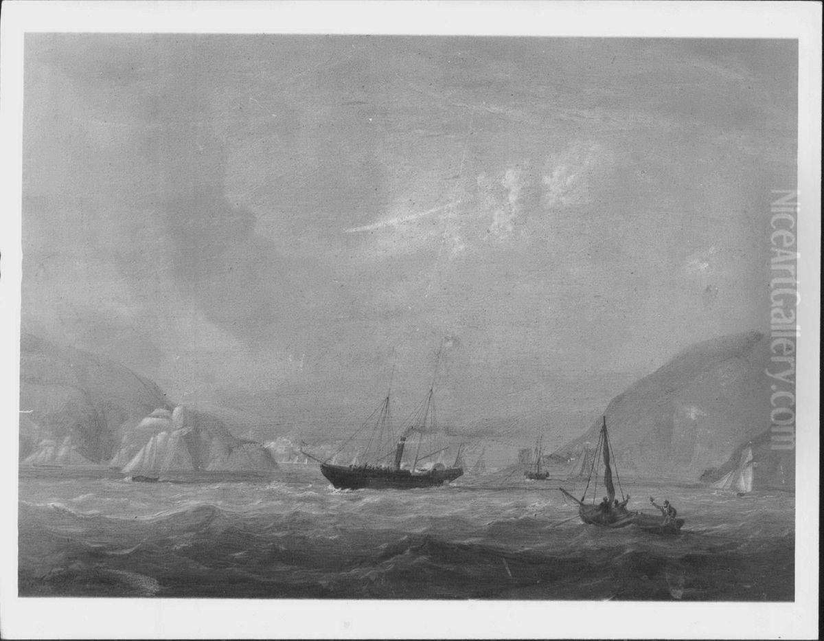 The Royal Yacht Leaving Dartmouth Oil Painting by John Christian Schetky