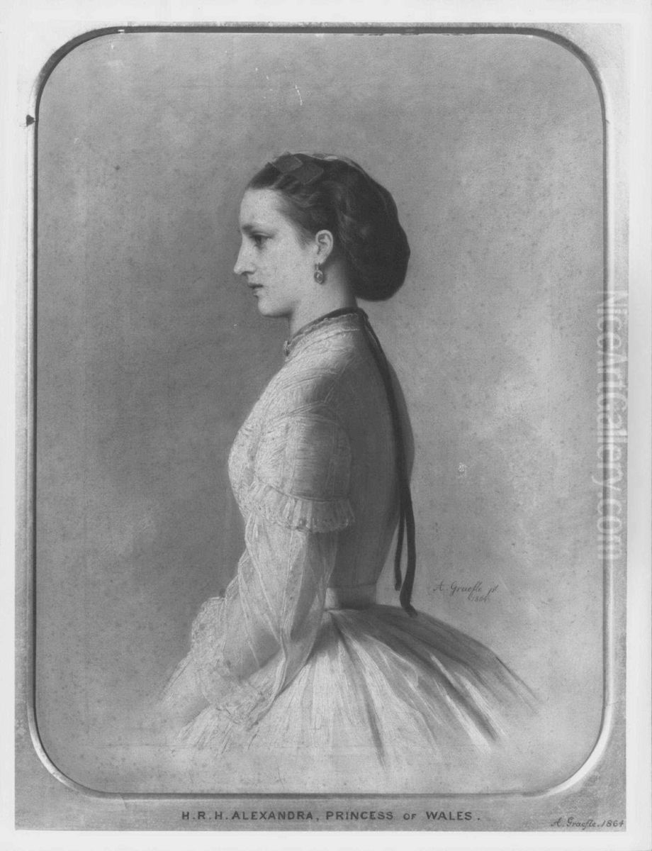 Alexandra, Princess of Wales (1844-1925) Oil Painting by Albert Grafle