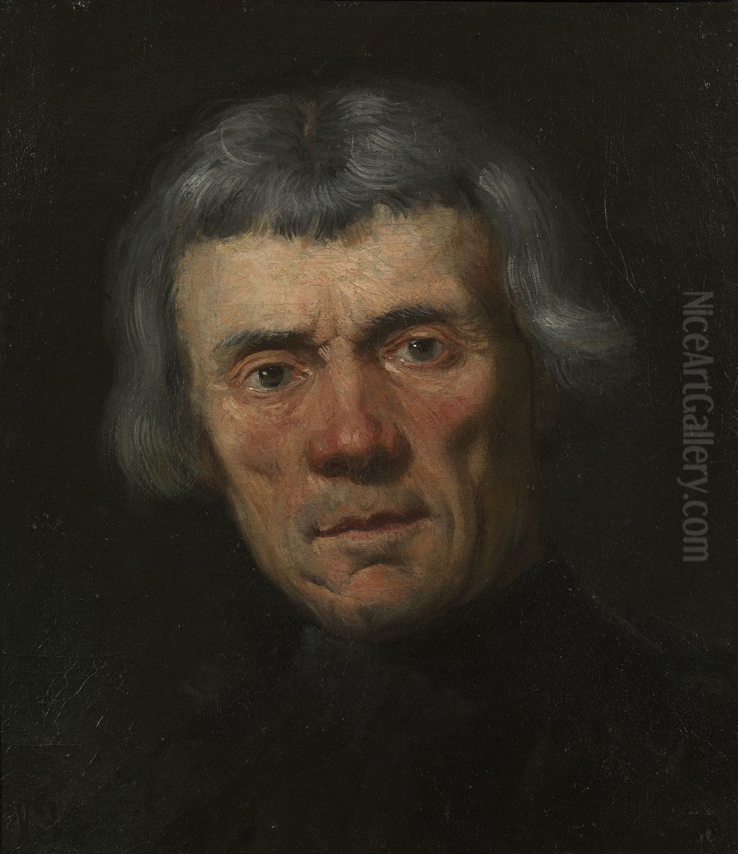 Head of a Man (Portrait Study) Oil Painting by Jacopo Tintoretto