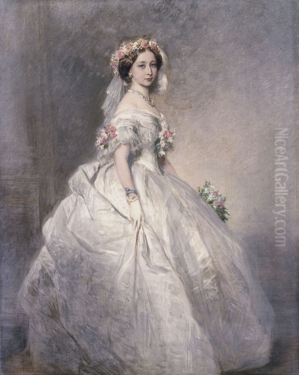Princess Alice (1843-78), later Grand Duchess of Hesse Oil Painting by Franz Xavier Winterhalter