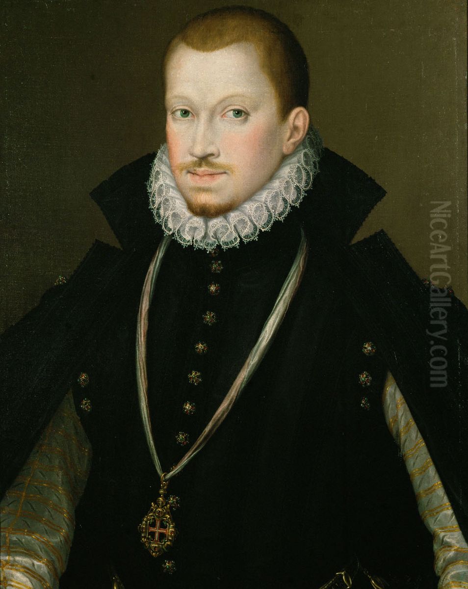 Don Sebastian (1554-nach 1578), Konig von Portugal, mit dem Kreuz des Christusordens, Halbfigur (beschnitten) Oil Painting by Alonso Sanchez Coello