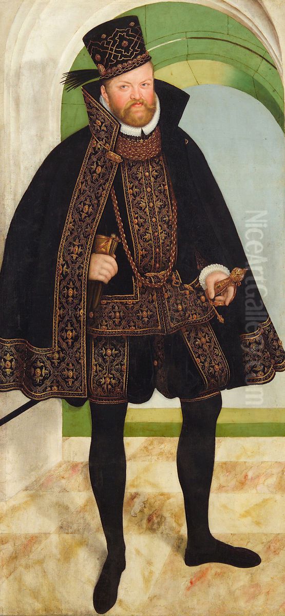 Kurfurst August von Sachsen (1526-1586) Oil Painting by Lucas The Younger Cranach